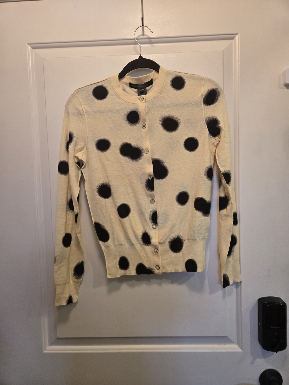 Marc By Marc Jacobs Polka Dot Crewneck Cardigan Sweater - Msrp $258